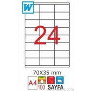 GoldMoon 2018 Laser A4 70x35 mm 100'lü Sayfa Etiketi