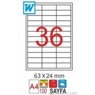 GoldMoon 2025 Laser A4 63x24 mm 100'lü Sayfa Etiketi