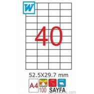 GoldMoon 2028 Laser A4 52.5x29.7 mm 100'lü Sayfa Etiketi