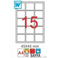 GoldMoon 2033 Laser A4 45x45 mm 100'lü Sayfa Etiketi