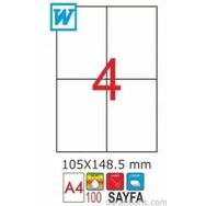 GoldMoon 2050 Laser A4 105x148.5 mm 100'lü Sayfa Etiketi