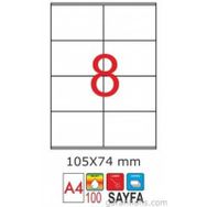 GoldMoon 2055 105x74x25 mm 100'lü Paket Laser A4 Sayfa Etiketi
