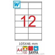 GoldMoon 2056 Laser A4 105x46 mm 100'lü Sayfa Etiketi