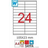 GoldMoon 2076 Laser A4 105x23 mm 100'lü Sayfa Etiketi