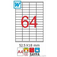 GoldMoon 2081 Laser A4 52.5x18 mm 100'lü Sayfa Etiketi