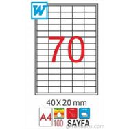 GoldMoon 2082 Laser A4 40x20 mm 100'lü Sayfa Etiketi