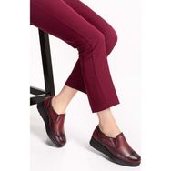 Gondol ELNR.5757-Bordo Hakiki Deri Sim Detaylı Anatomik Ayakkabı