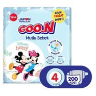 Goo.N Mutlu Bebek No:4 Maxi 200 Adet Bebek Bezi