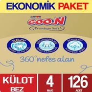 Goo.N Premium Soft No:4 Maxi 126 Adet Külot Bebek Bezi