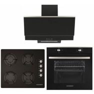 Goodwest F16 - GLS640 - MFA604C Siyah 3'lü Ankastre Set