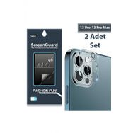 Gor iPhone 13 Pro 13 Pro Max 3D Tempered Cam Şeffaf 2 Adet Set Kamera Koruyucu