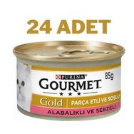 Gourmet 24x85 gr Gold Alabalıklı ve Sebzeli Yetişkin Kedi Konservesi