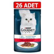 Gourmet 26x85 gr Perle Izgara Sığır Yaş Kedi Maması Konserve