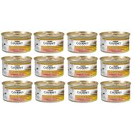 Gourmet Gold 12x85 gr Parça Etli Somonlu ve Tavuklu Kedi Konservesi