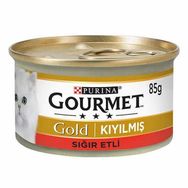 Gourmet Gold 85 gr 12 Adet Kıyılmış Sığır Etli Yetişkin Kedi Konservesi