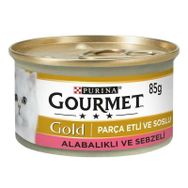 Gourmet Gold 85 gr Alabalıklı ve Sebzeli Parça Etli Soslu Kedi Konservesi