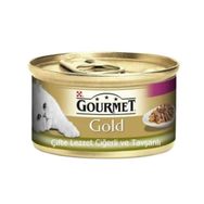 Gourmet Gold 85 gr Tavşanlı Ciğerli Parça Etli Kedi Konservesi