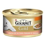 Gourmet Gold Parça Etli Soslu Alabalık Sebzeli 85 gr Kedi Konservesi