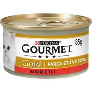 Gourmet Gold Parça Etli Soslu Sığır Etli 6x85 gr Kedi Maması