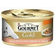 Gourmet Gold Parça Etli ve Soslu Alabalık Sebzeli 5x85 gr Kedi Konserve
