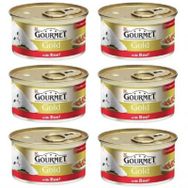Gourmet Gold Sığırlı 6x85 gr Konserve Kedi Maması