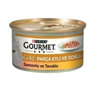 Gourmet Gold Somonlu Tavuklu Yetişkin Parça Etli Kedi Konservesi