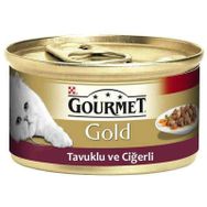 Gourmet Gold Tavuklu ve Ciğerli 3x85 gr Kedi Konserve