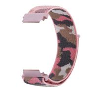 Gpack Amazfit GTS 2 Mini Cırtcırt Asker Desenli Kumaş Ayarlanabilir Açık Pembe Kordon