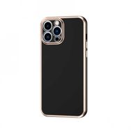 Gpack Apple iPhone 12 Pro Bark Parlak Silikon Renkli Kenarları Rose Koyu Yeşil Kılıf