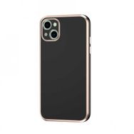 Gpack Apple iPhone 13 Bark Parlak Silikon Renkli Kenarları Rose Lila Kılıf