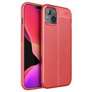 Gpack Apple iPhone 13 Mini Niss Silikon Deri Görünümlü Korumalı Kırmızı Kılıf