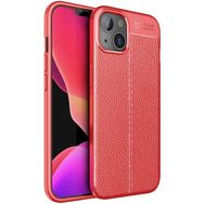 Gpack Apple Iphone 13 Mini Niss Silikon Deri Görünümlü Nano Glass Kırmızı Cep Telefonu Kılıfı
