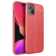 Gpack Apple Iphone 13 Niss Silikon Deri Görünümlü Nano Glass Kırmızı Cep Telefonu Kılıfı