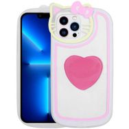 Gpack Apple iPhone 13 Pro Max Kedi Figürlü Transparan Pop Soketli Ritmik Kapak Kılıf