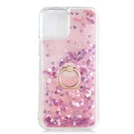 Gpack Apple iPhone 13 Pro Max Milce Sulu Yüzüklü Silikon Arka Kapak Pembe Kılıf
