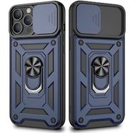Gpack Apple İphone 13 Pro Sert Silikon Tank Aramid Sürgülü Vega Yüzüklü Kılıf