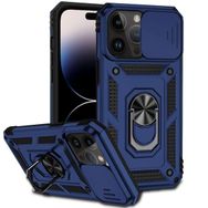 Gpack Apple İphone 14 Pro Max Sert Silikon Tank Aramid Sürgülü Vega Yüzüklü Kılıf