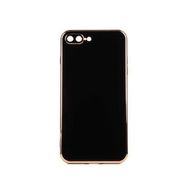 Gpack Apple iPhone 7 Plus Bark Parlak Silikon Renkli Kenarları Rose Koyu Yeşil Kılıf