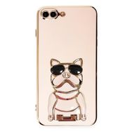 Gpack Apple iphone 7 Plus Kamera Korumalı Köpek Desenli Standlı Silikon Kılıf