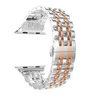 Gpack Apple Watch 3 4 5 44 mm Çift Renk Metal Kordon Çıtçıtlı KRD 14 Siyah Kordon