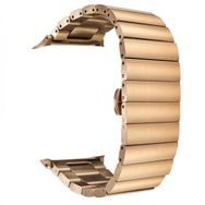 Gpack Apple Watch 38 mm KRD 41 Şık Tasarım Metal Gümüş Kordon