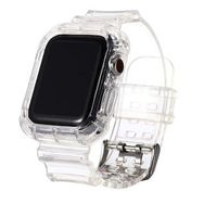Gpack Apple Watch 4 5 42 mm Kalın Silikon Saatle Birleşik Kordon İle Uyumlu Renksiz Kordon