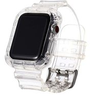 Gpack Apple Watch 4 5 44 mm Kalın Silikon Saatle Birleşik Renksiz Kordon