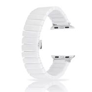 Gpack Apple Watch 6 44 mm Parlak Seramik Kaplama Metal ZR Beyaz Kordon