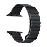Gpack Apple Watch 7 45 mm KRD78 Siyah Strap Metal Toka Pu Deri Kordon