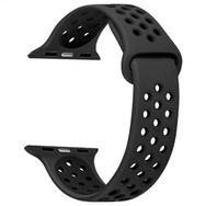 Gpack Apple Watch SE 2 2022 40 mm Delikli Çift Renk Silikon Siyah Kordon
