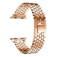 Gpack Apple Watch Series 4 5 40 mm KRD 30 Metal Bal Peteği Desen Renkli Bronz Kordon