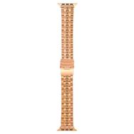 Gpack Apple Watch Series 8 41 mm KRD54 Siyah Mat Parlak Şerit Bakla Desenli Kordon