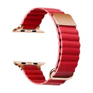 Gpack Apple Watch Series 8 41 mm KRD78 Siyah Strap Metal Toka PU Deri Kordon