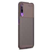 Gpack Huawei P Smart Pro 2019 Negro Karbon Dizayn Kahverengi Silikon Cep Telefonu Kılıf